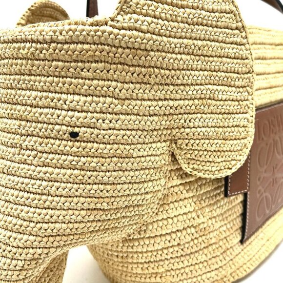 Loewe Elephant Small Raffia Basket Tote Bag - Bergdorf Goodman Loewe Tote Bag Elephant Basket Large A546 T21 X01 Raffia Beige